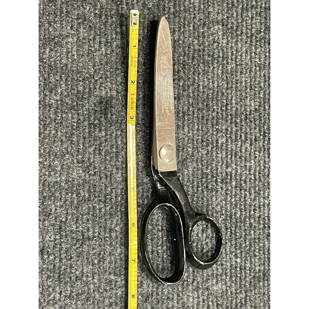 Vintage Wiss Newark NJ USA 8 Inch Professional Tailoring Shears Black Handle